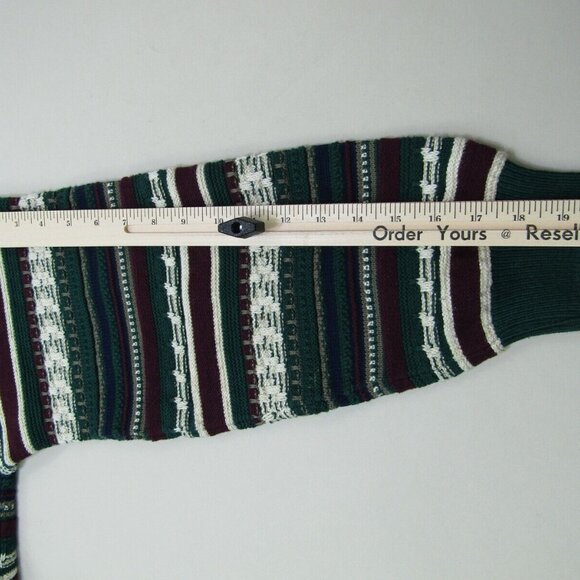 VTG Van Heusen Sweater Mens Large Striped Preppy Retro Office Casual Business - Picture 2 of 5
